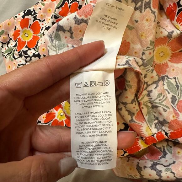 J.Crew Mercantile Orange Floral Wrap Midi Dress-XS - Picture 10 of 13